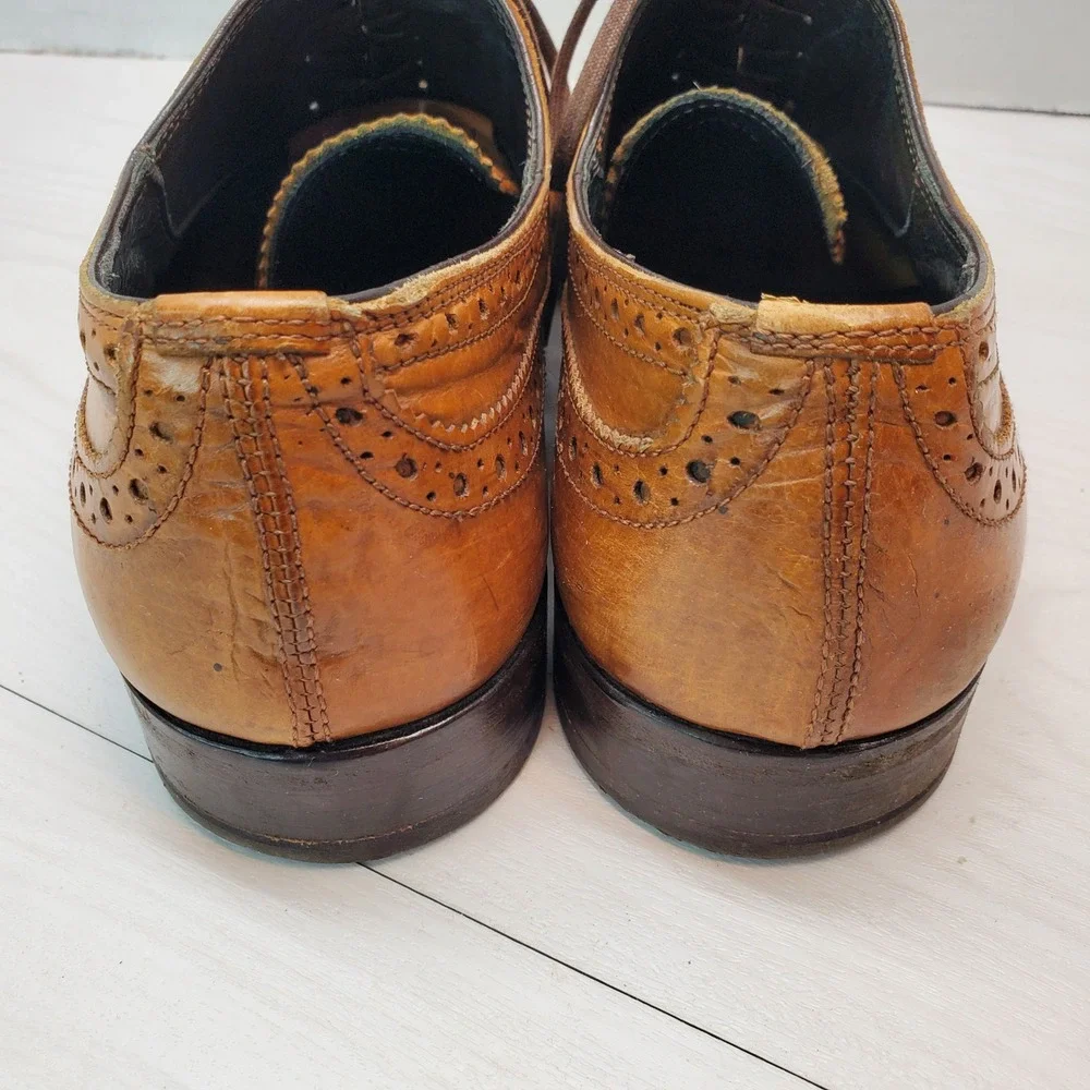 To‎ Boot New York Adam Derrick Mens Brown Leather Wingtip Brogue Oxfords 8.5 Lux